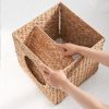 Gertrude Water Hyacinth Woven Wicker Square Cat Bed Cave - 13" x 13" x 13" - For Small and Medium Cat Breeds and Chihuahua