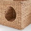 Gertrude Water Hyacinth Woven Wicker Square Cat Bed Cave - 13" x 13" x 13" - For Small and Medium Cat Breeds and Chihuahua
